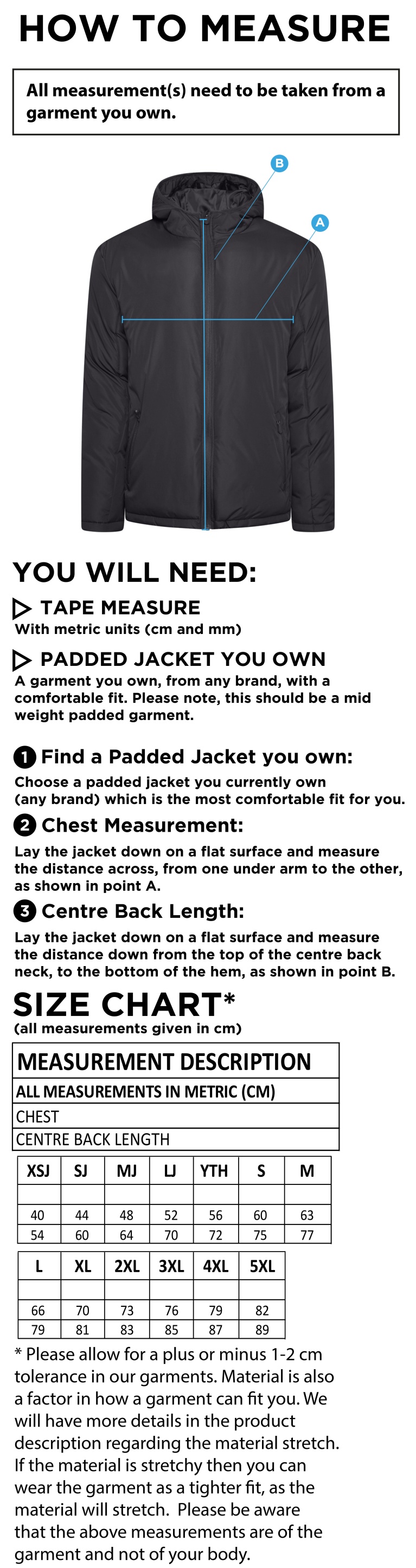 Aberystwyth University - Rugby Union (Women's) - Coaches Jacket - Size Guide